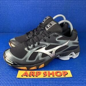🔴 MIZUNO WAVE BOLT 5 Women`s Size 8 Black Silver Volleyball Shoes V1GC166003